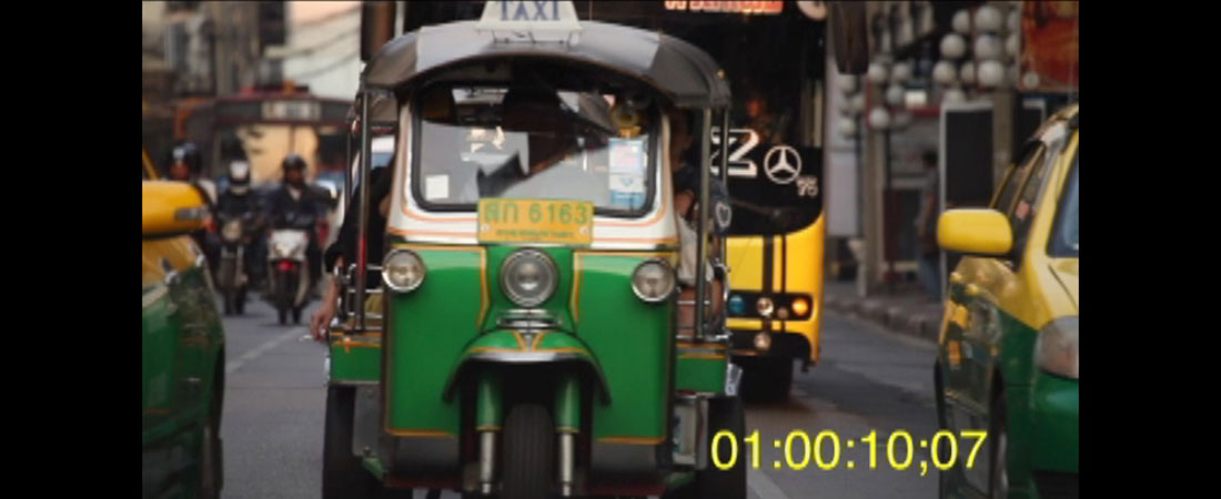 Green Taxi in Bangkok.